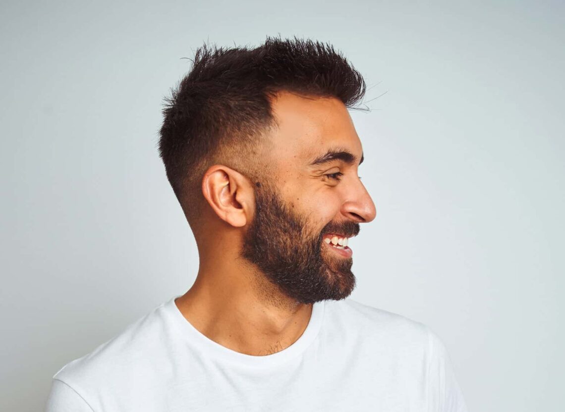 Mid fade spiked hairstyle