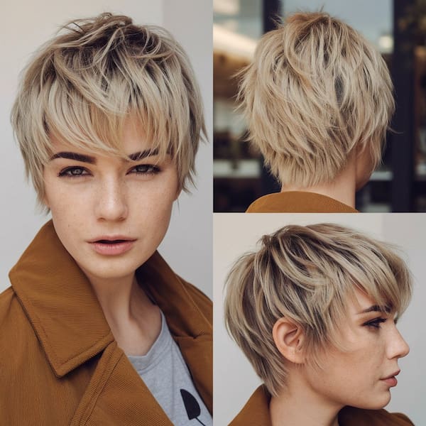 Messy pixie with multiple layers