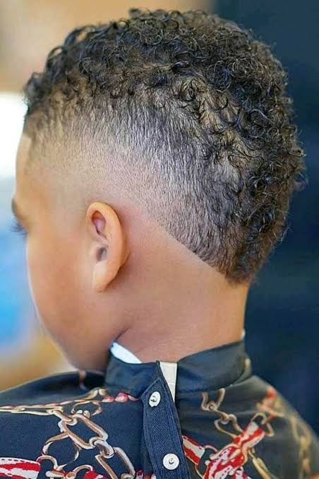 Short Curly Top with Fade for school boys